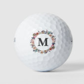 Gepersonaliseerd Monogram Vrouwen Bloemen Golfballen (Voorkant)