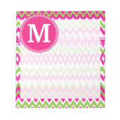 Gepersonaliseerd monogram warmroze tribale Chevron Notitieblok (Voorkant)