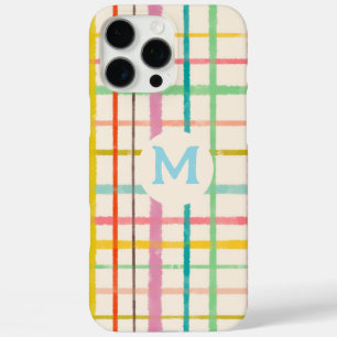 Gepersonaliseerd monogram Waterverf raster iPhone 16 Pro Max Hoesje