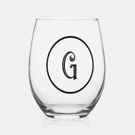 Gepersonaliseerd monogram wijnglas zonder voet