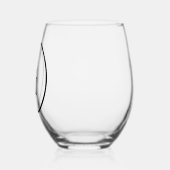 Gepersonaliseerd monogram wijnglas zonder voet (Links)