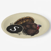 Gepersonaliseerd Monogram Wild Turkije Papieren Bordje (Gekanteld)