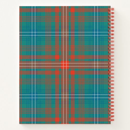 Gepersonaliseerd monogram Wilson Pset Tartan Holid Notitieboek (Achterkant)