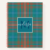 Gepersonaliseerd monogram Wilson Pset Tartan Holid Notitieboek (Voorkant)