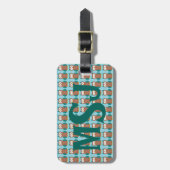 Gepersonaliseerd monogram Wise Brown Barn Owl Bird Bagagelabel (Voorkant verticaal)