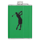Gepersonaliseerd Monogram Woman Golfer Flask Heupfles (Achterkant)