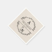  gepersonaliseerd monogram Wreath Wedding Servet (Hoek)