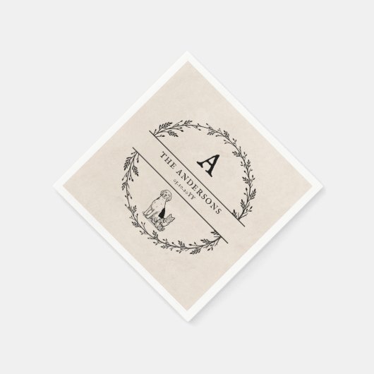  gepersonaliseerd monogram Wreath Wedding Servet (Hoek)