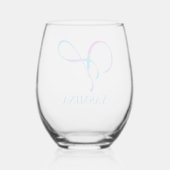 Gepersonaliseerd Monogram "Y" Naam Abstract Spring Wijnglas Zonder Voet (Achterkant)