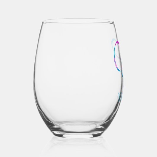Gepersonaliseerd Monogram "Y" Naam Abstract Spring Wijnglas Zonder Voet (Rechts)