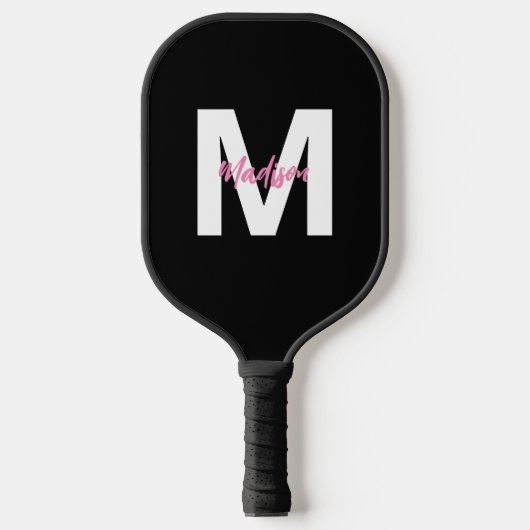 Gepersonaliseerd Monogram Zwart Vrouwen Pickleball Paddle (Voorkant)