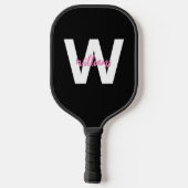 Gepersonaliseerd Monogram Zwart Vrouwen Pickleball Paddle (Achterkant)
