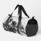 Gepersonaliseerd monogram, zwart-wit football plunjezak (Rechterhoek)