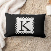 Gepersonaliseerd Monogram zwart-wit Kussen (Deken)