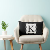 Gepersonaliseerd Monogram zwart-wit Kussen (Stoel)