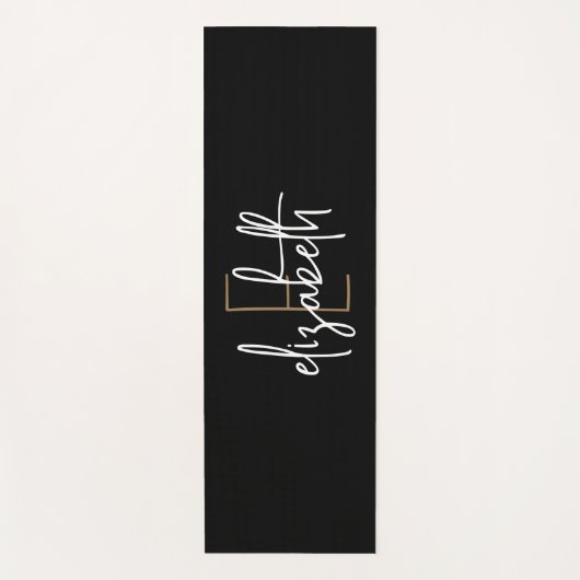 Gepersonaliseerd monogram zwart yogamat (Voorkant)