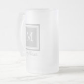 Gepersonaliseerd monogramma Mok van geblazen glas (Voorkant links)