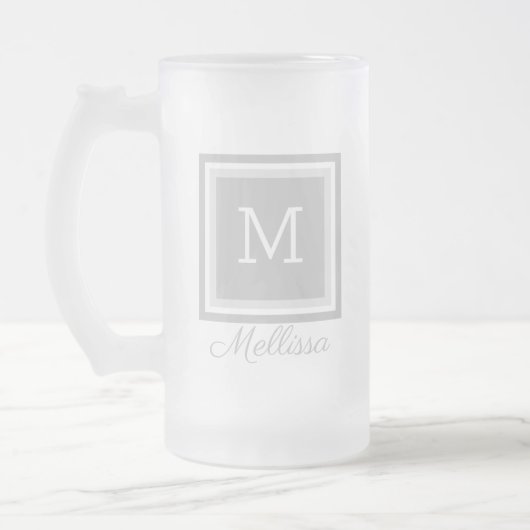 Gepersonaliseerd monogramma Mok van geblazen glas (Links)