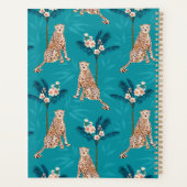 Gepersonaliseerd Monogrammed Blue Leopard Pattern Planner (Achterkant)