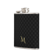 Gepersonaliseerd monogrammed Elegant Black Gecontk Heupfles (Links)