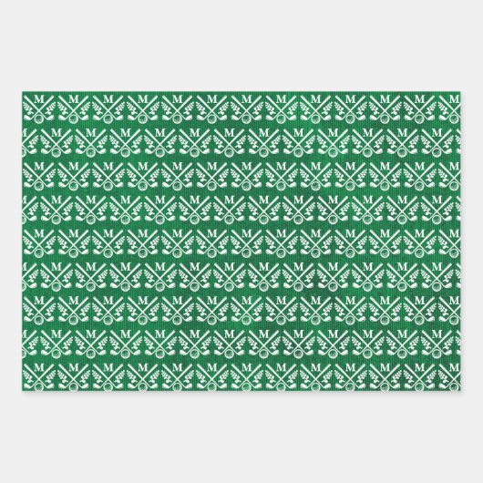 Gepersonaliseerd Monogrammed Golf Inpakpapier Vel (Voorkant 3)