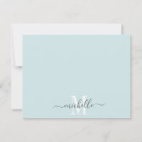Gepersonaliseerd Monogrammed Pastel Blue White Scr