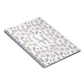 Gepersonaliseerd Monogrammed Recipe Floral Pattern Notitieboek (Rechterzijde)