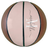 Gepersonaliseerd monogrammed roze basketbal (Verticaal)