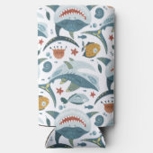 Gepersonaliseerd monogrammed Shark Fun Seltzer Blikjeskoeler (Achterkant)