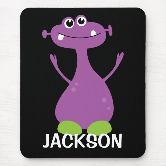 Gepersonaliseerd monster Mousepad voor kinderen Muismat (Voorkant)