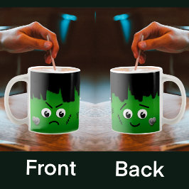 Gepersonaliseerd Moody Happy Sad Frankenstein Face Koffiemok