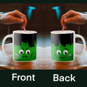 Gepersonaliseerd Moody Happy Sad Frankenstein Face Koffiemok