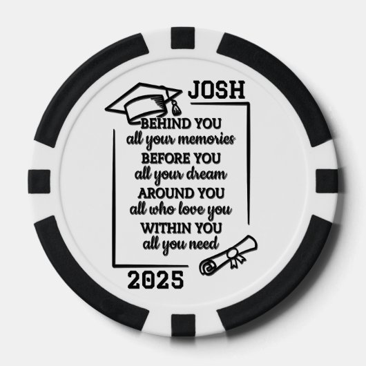 Gepersonaliseerd mooi Afstuderen Poker Chips (Voorkant)