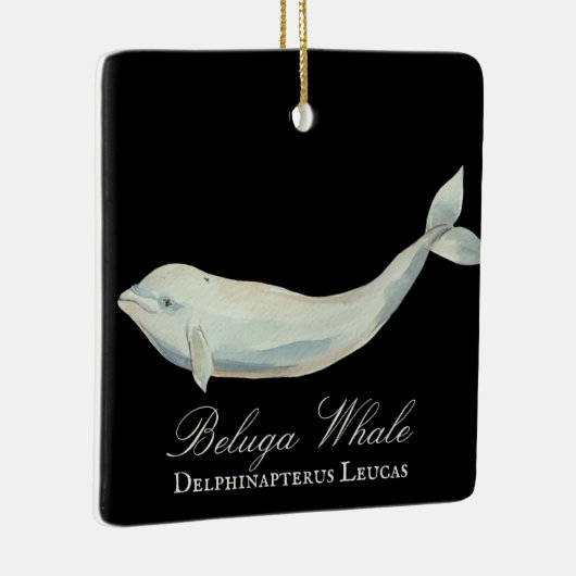 Gepersonaliseerd mooi Beluga Whale Kerstmis Keramisch Ornament (Rechts)
