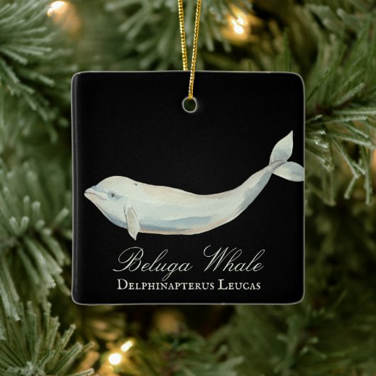 Gepersonaliseerd mooi Beluga Whale Kerstmis Keramisch Ornament (Boom)