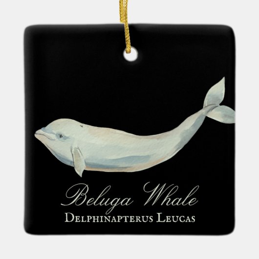 Gepersonaliseerd mooi Beluga Whale Kerstmis Keramisch Ornament (Voorkant)