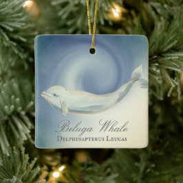 Gepersonaliseerd mooi Beluga Whale Kerstmis Keramisch Ornament