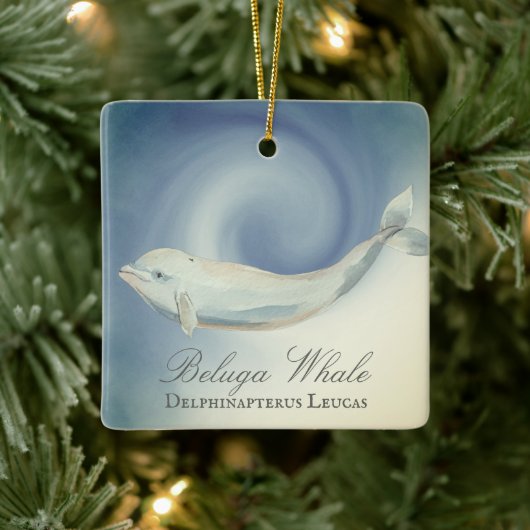 Gepersonaliseerd mooi Beluga Whale Kerstmis Keramisch Ornament (Boom)