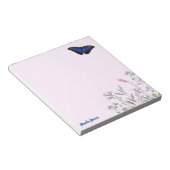 Gepersonaliseerd mooi blauw-morfovlinder Lila Notitieblok (Schuin)