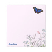 Gepersonaliseerd mooi blauw-morfovlinder Lila Notitieblok (Voorkant)