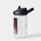 Gepersonaliseerd mooi meisje met roze bloemen waterfles (Links)