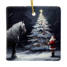 Gepersonaliseerd mooi paard en kerstman