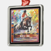 Gepersonaliseerd mooi paard met kerst metalen ornament (Links)