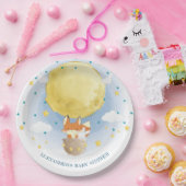 Gepersonaliseerd Moon Air Balloon Baby shower Papieren Bordje (Feest)