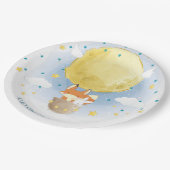 Gepersonaliseerd Moon Air Balloon Baby shower Papieren Bordje (Gekanteld)