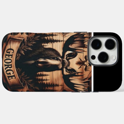 Gepersonaliseerd Moose Wood Case-Mate iPhone Case (Achterkant (horizontaal))