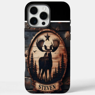Gepersonaliseerd Moose Wood-teken iPhone 16 Pro Max Hoesje