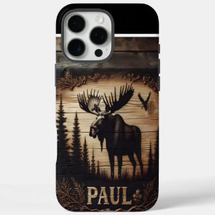 Gepersonaliseerd Moose Wood-teken iPhone 16 Pro Max Hoesje