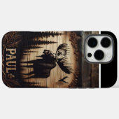Gepersonaliseerd Moose Wood-teken Case-Mate iPhone Case (Achterkant (horizontaal))