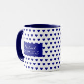Gepersonaliseerd Motivatie Deep Blue Hearts Patter Mok (Voorkant links)